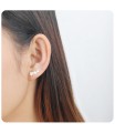 Silver Star Shaped Earrings EL-3573 